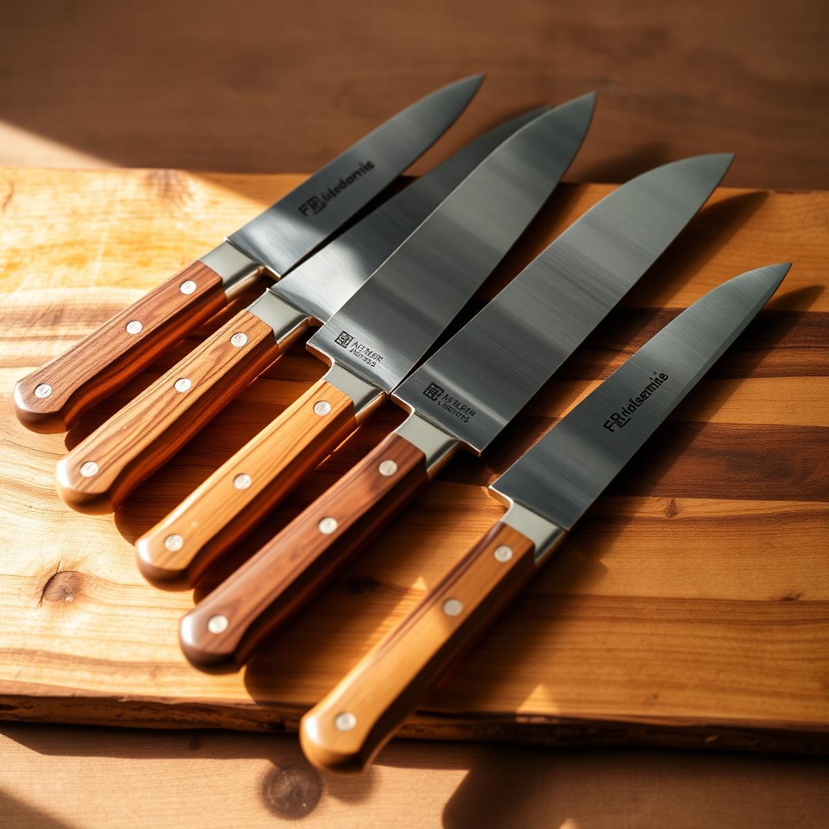 Set de cuchillos parrilleros (3 piezas) — Acero inoxidable + madera nativa